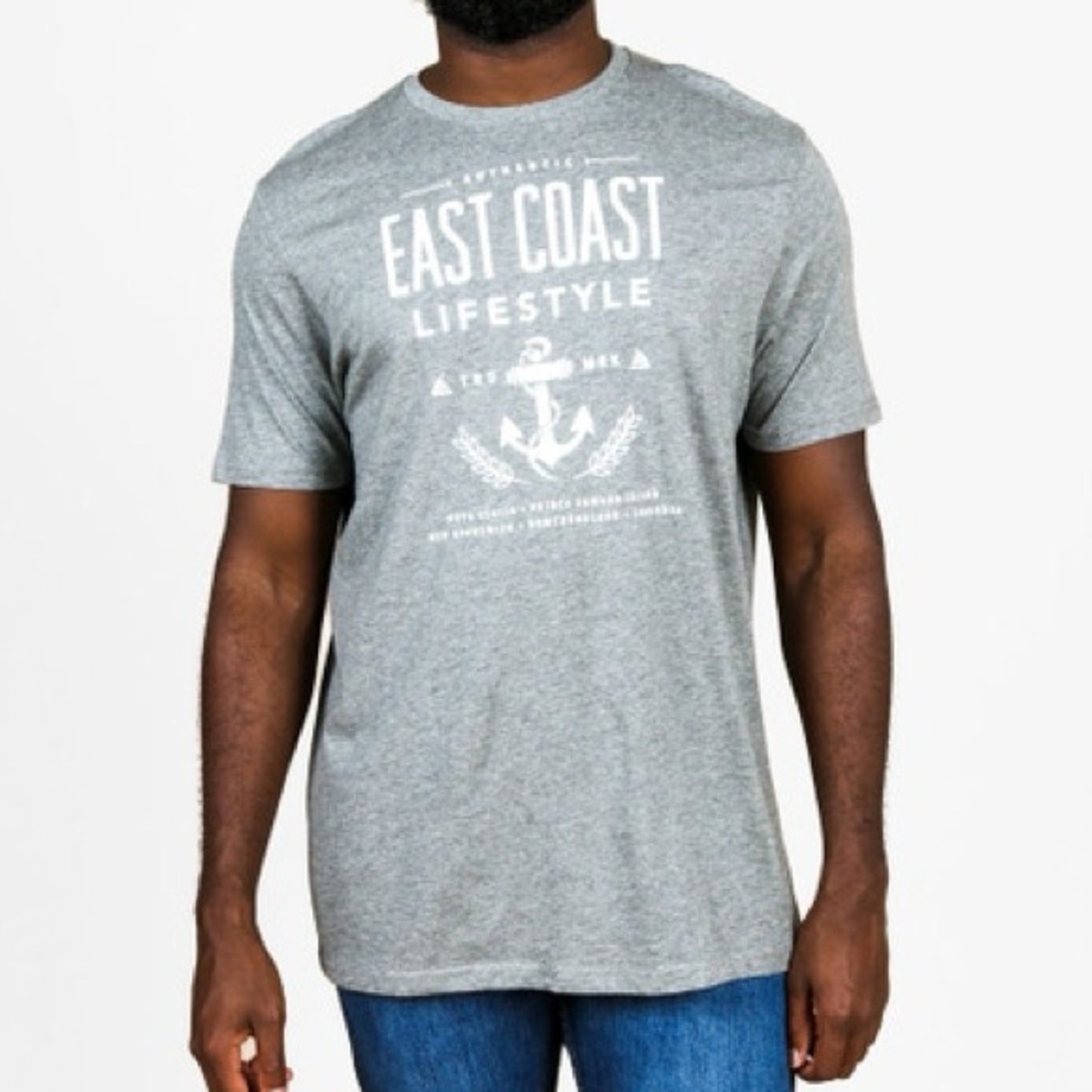 East Coast Lifestyle Authentic Logo Tee purple unisex medium.